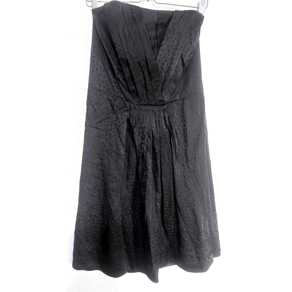 White House Black Market Strapless Black Dress Size 14 Knee Midi Party Wedding